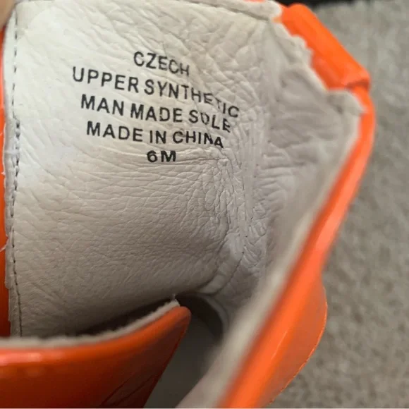 Jeffrey Campbell Czech Orange Lace-Up Ankle Boots faux leather 6M - Picture 7 of 9